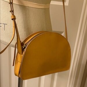 Mustard Yellow Leather Crossbody Bag